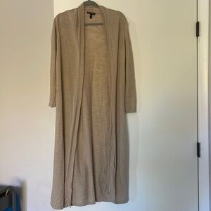 Eileen Fisher. Beige duster. Wool/linen size small